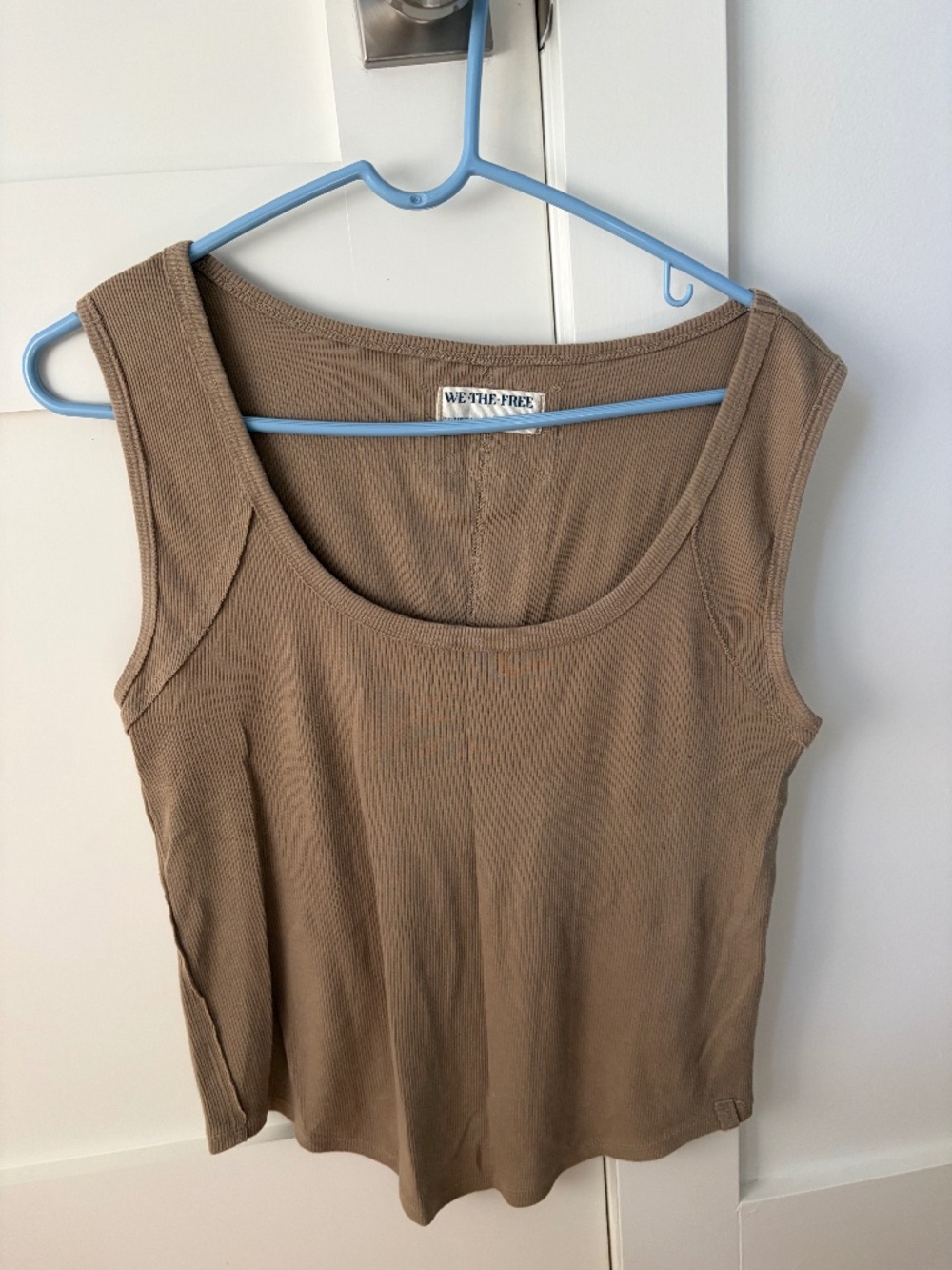 Free People We The Free Ribbed Tank Brown Sleeveless